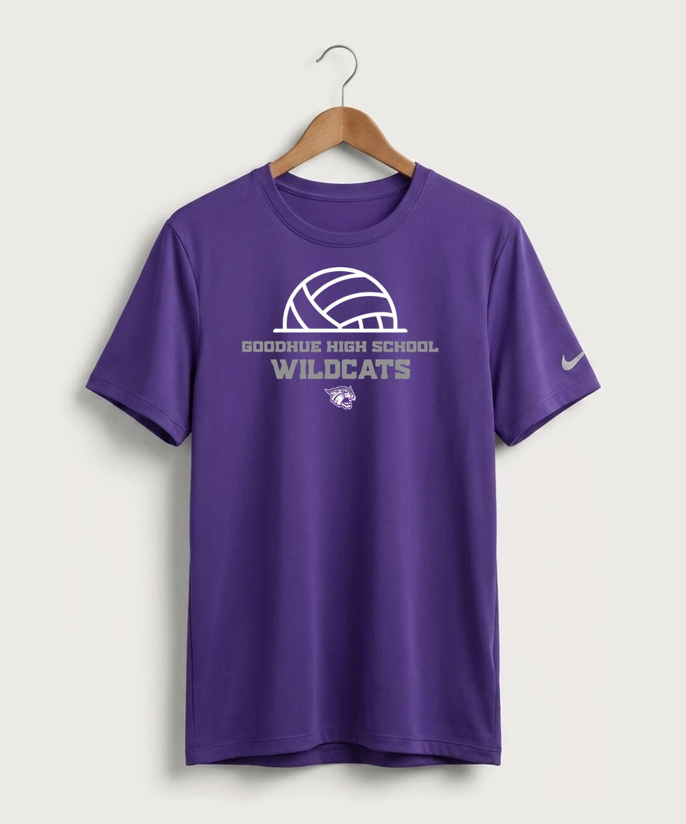 Goodhue High School Volleyball (Girls) - Court Purple Nike Swoosh Sleeve rLegend Tee NKDX8730