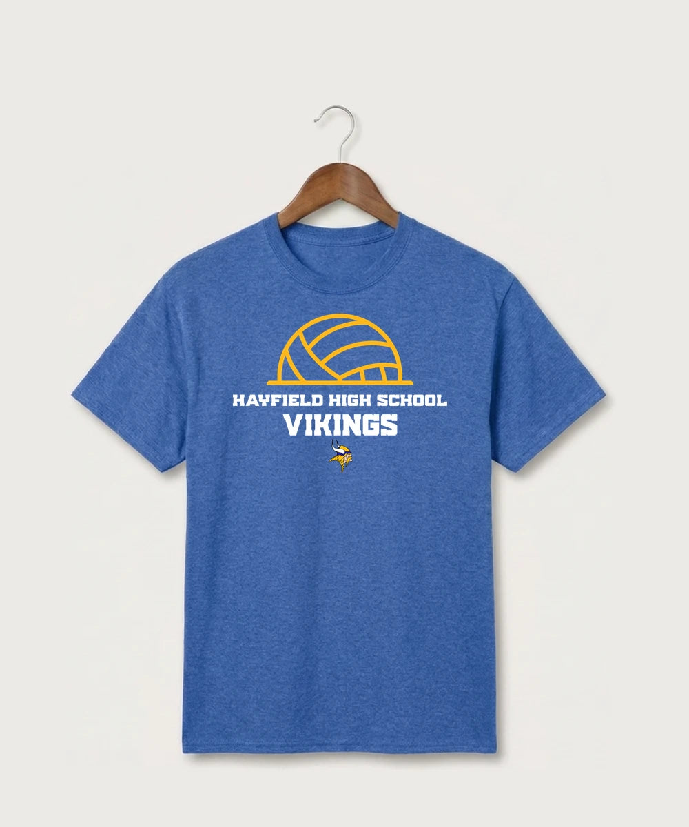 Hayfield High School Volleyball (Girls) - Heather Royal Port & Co Core Cotton Tee. PC54