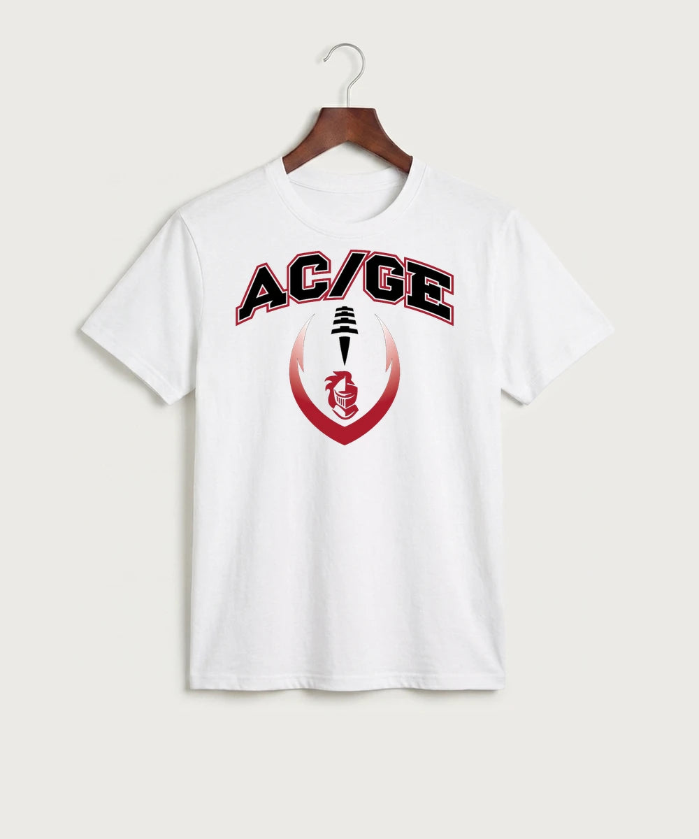 Alden-Conger-Glenville Emmons High School Football (Boys) - White Port & Co Core Cotton Tee. PC54