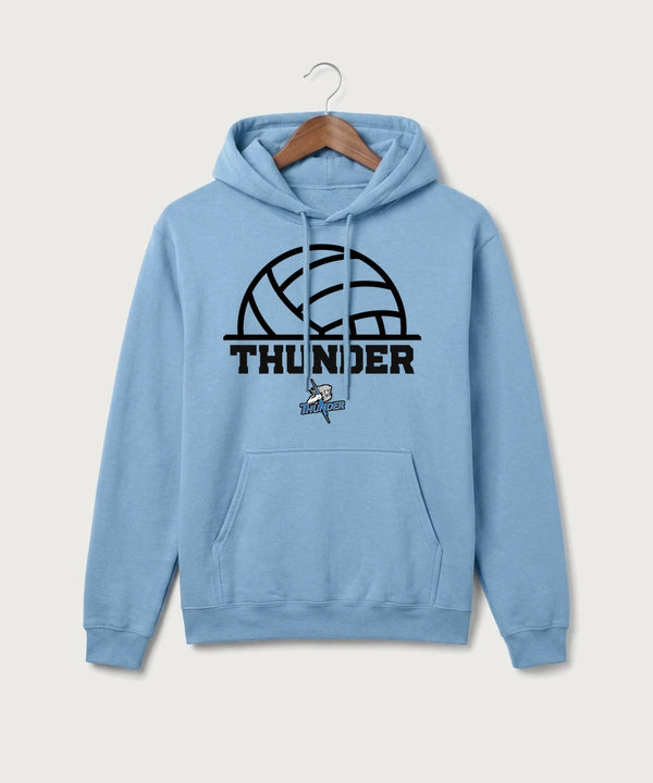 Long Prairie Grey Eagle High School Volleyball (Girls) - Tundra Blue Port & Co Core Fleece Pullover Hooded Sweatshirt. PC78H