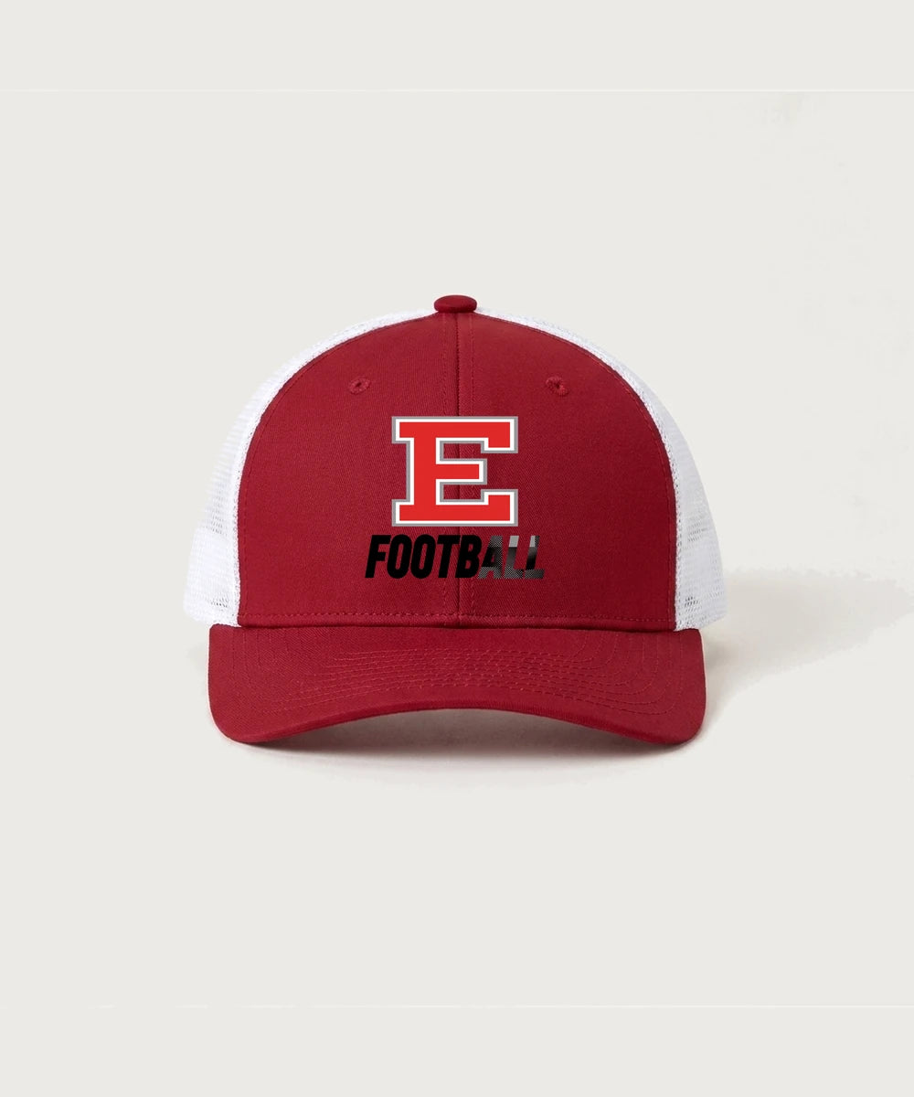 Duluth East High School Football (Boys) - Deep Red/ White Sport-Tek Club Trucker Cap STC46