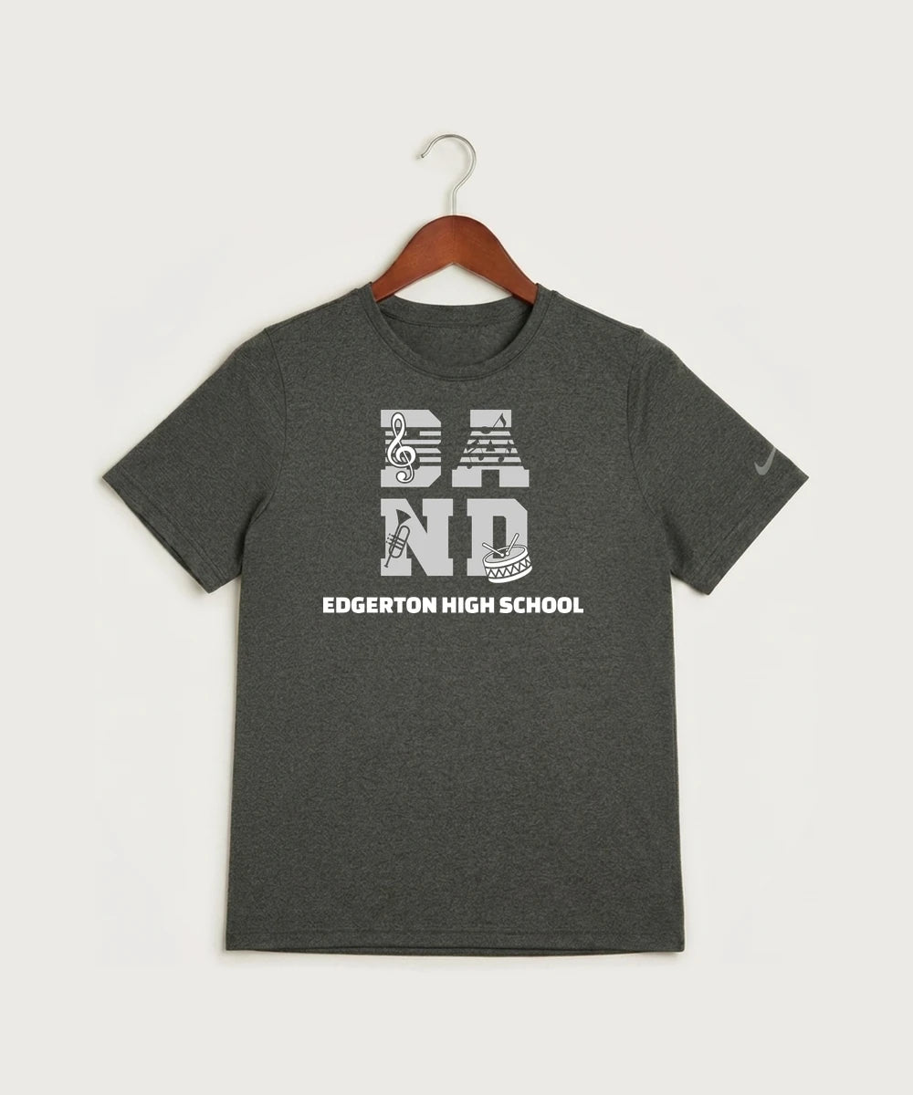Edgerton High School Band Team Store - Dark Smoke Heather Nike Youth Swoosh Sleeve rLegend Tee NKDX8787