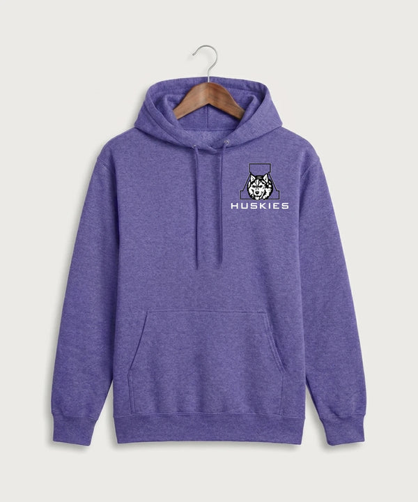 Albany High School Football (Boys) - Heather Purple Port & Co Core Fleece Pullover Hooded Sweatshirt. PC78H