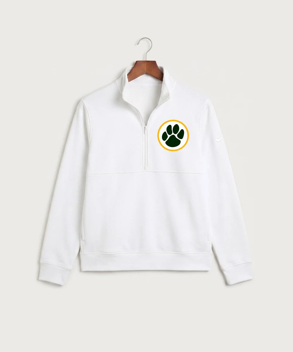 Ashwaubenon High School Football (Boys) (Sandbox) - White Nike Club Fleece Sleeve Swoosh 1/2-Zip NKDX6718