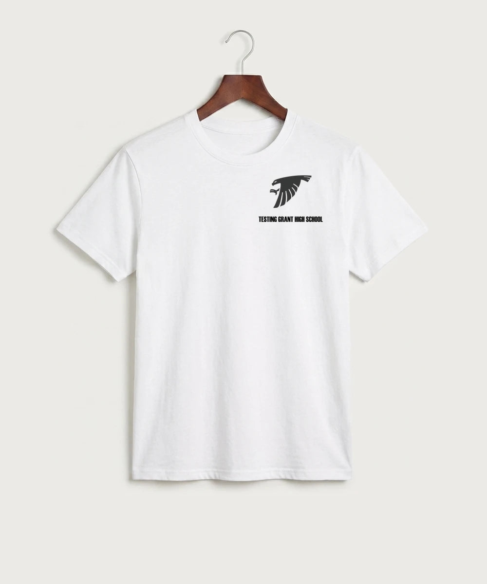 GF E2E Test 03 Girls Basketball - White Port & Co Core Cotton Tee. PC54