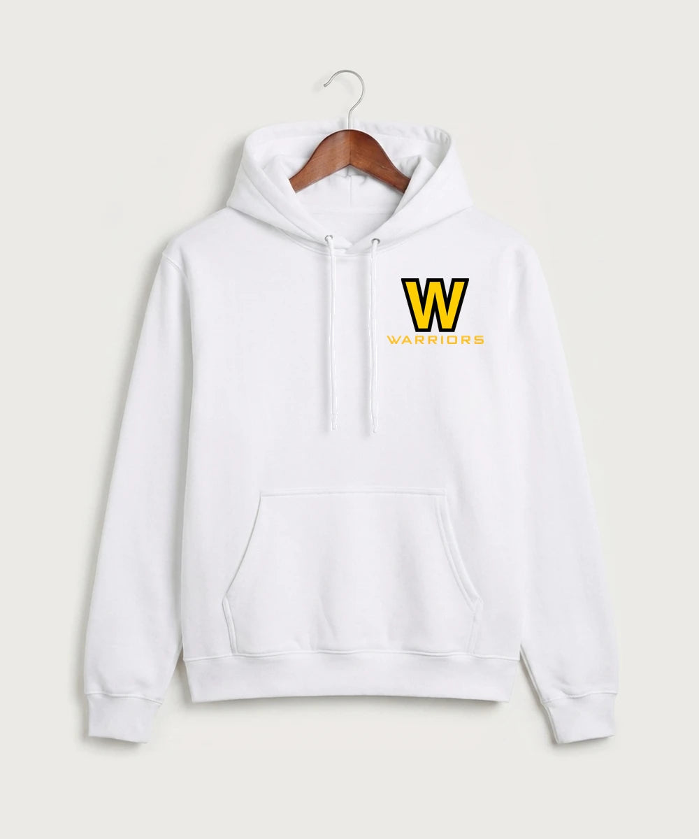 Warroad High School Football (Boys) - White Port & Co Core Fleece Pullover Hooded Sweatshirt. PC78H