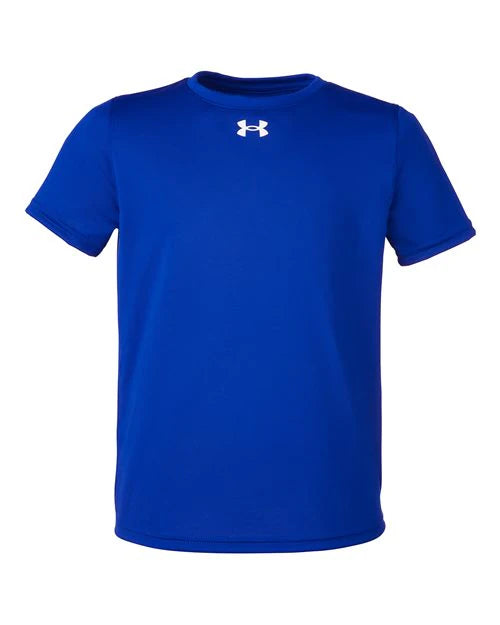 Ashwaubenon High School Football (Boys) - Royal/ White Youth Tech™ Team T-Shirt (model)