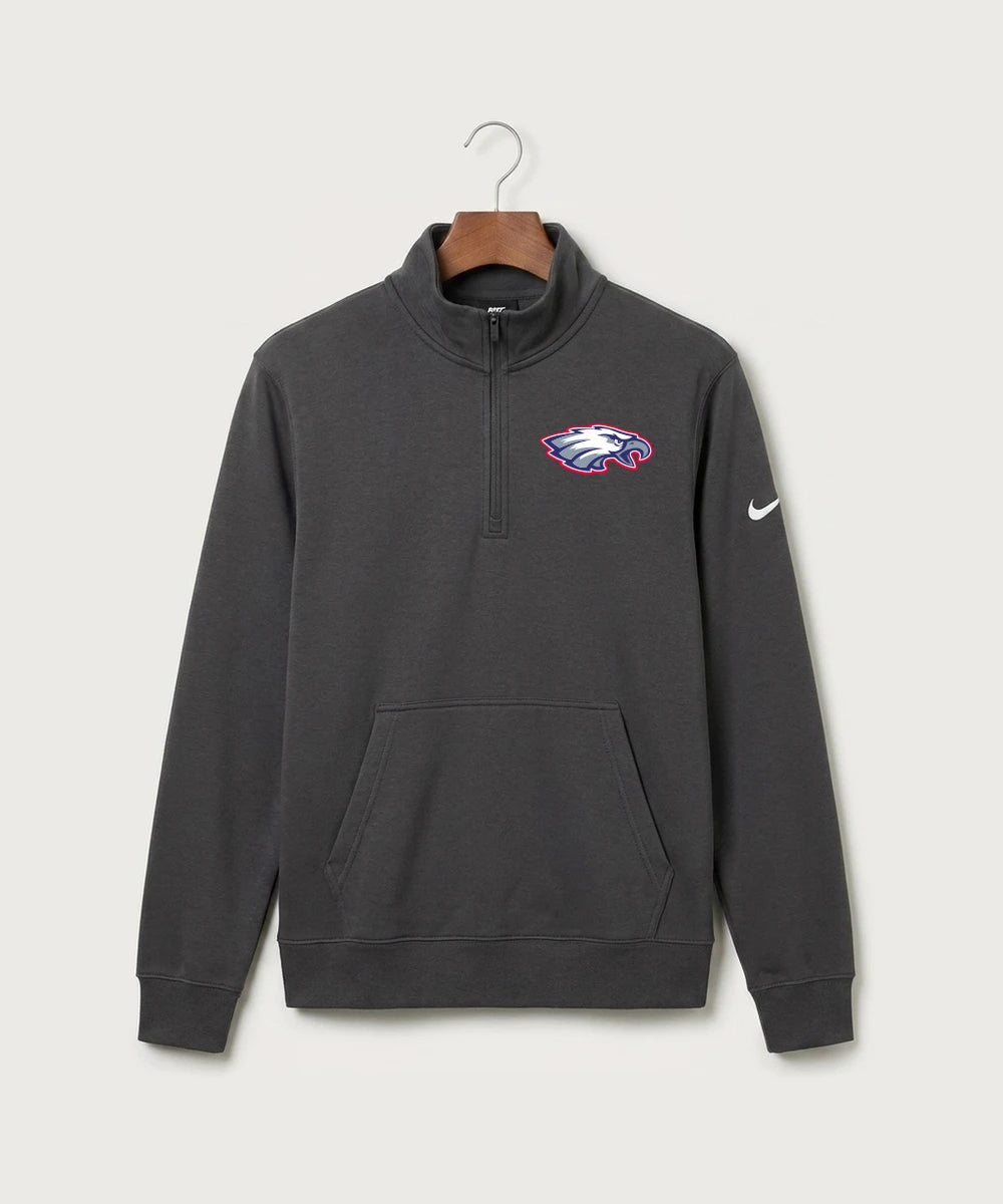 Pequot Lakes High School Football (Boys) - Anthracite Nike Club Fleece Sleeve Swoosh 1/2-Zip NKDX6718