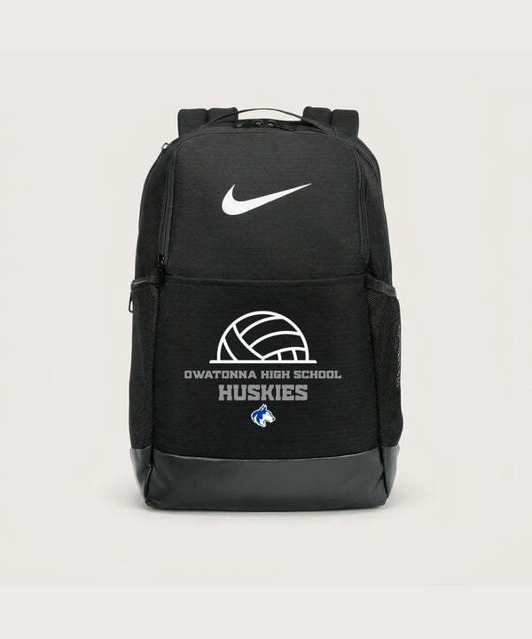 Owatonna High School Volleyball (Girls) - Black Nike Brasilia Medium Backpack NKDH7709