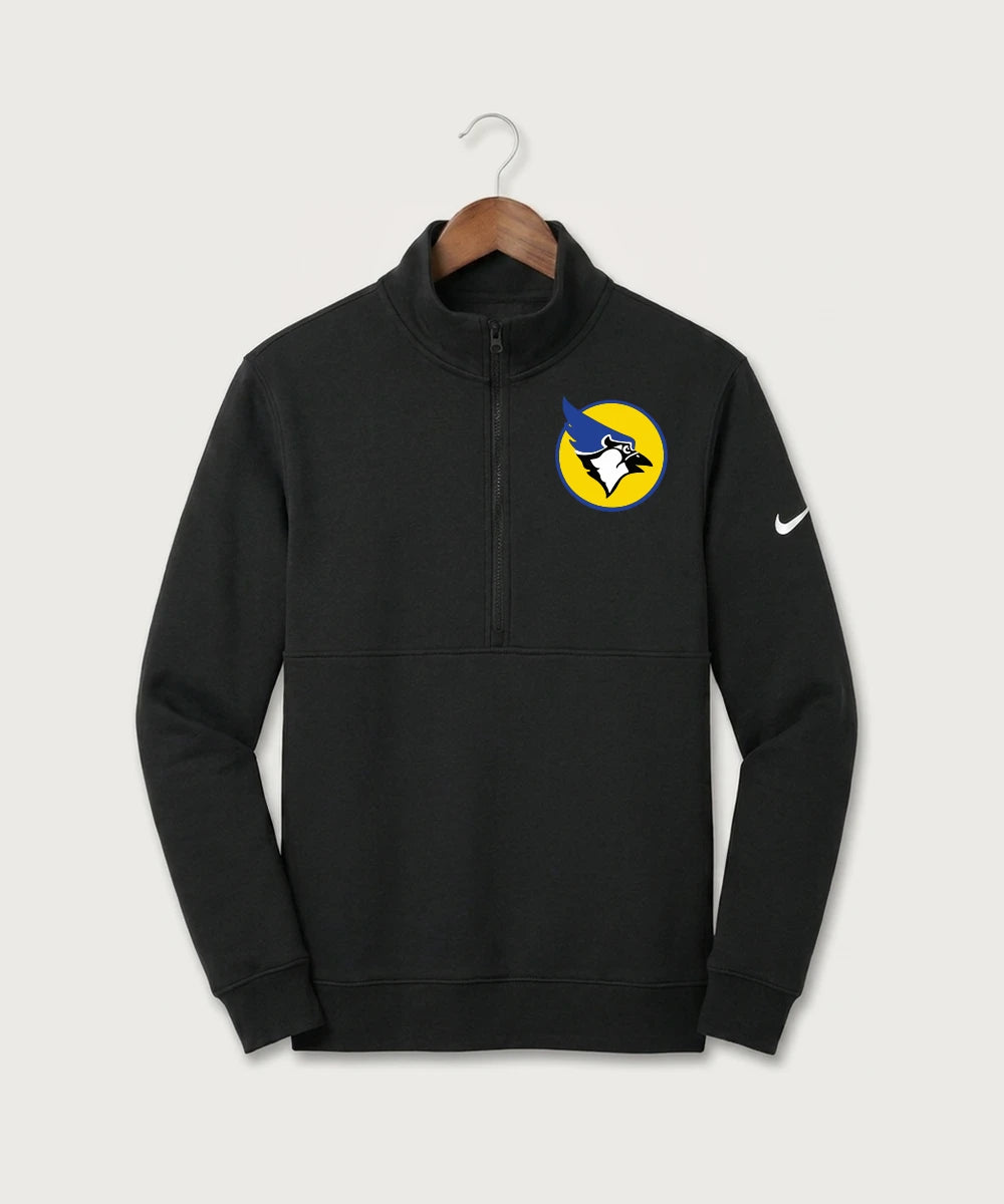 Waseca High School Football (Boys) - Black Nike Club Fleece Sleeve Swoosh 1/2-Zip NKDX6718