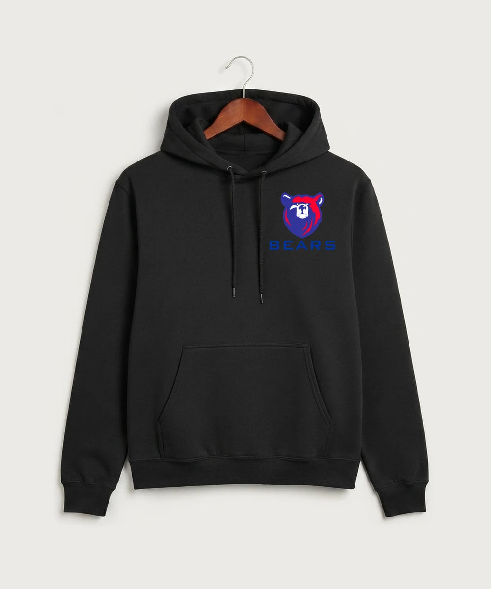 Bertha Hewitt High School Football (Boys) - Jet Black Port & Co Core Fleece Pullover Hooded Sweatshirt. PC78H