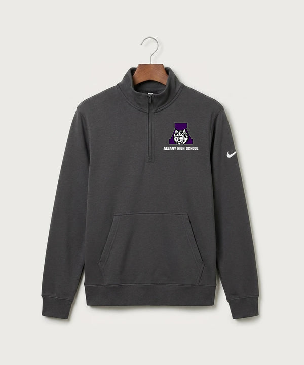 Albany High School Tennis (Boys) - Anthracite Nike Club Fleece Sleeve Swoosh 1/2-Zip NKDX6718