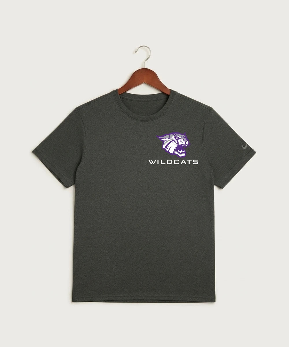 Goodhue High School Volleyball (Girls) - Dark Smoke Heather Nike Swoosh Sleeve rLegend Tee NKDX8730
