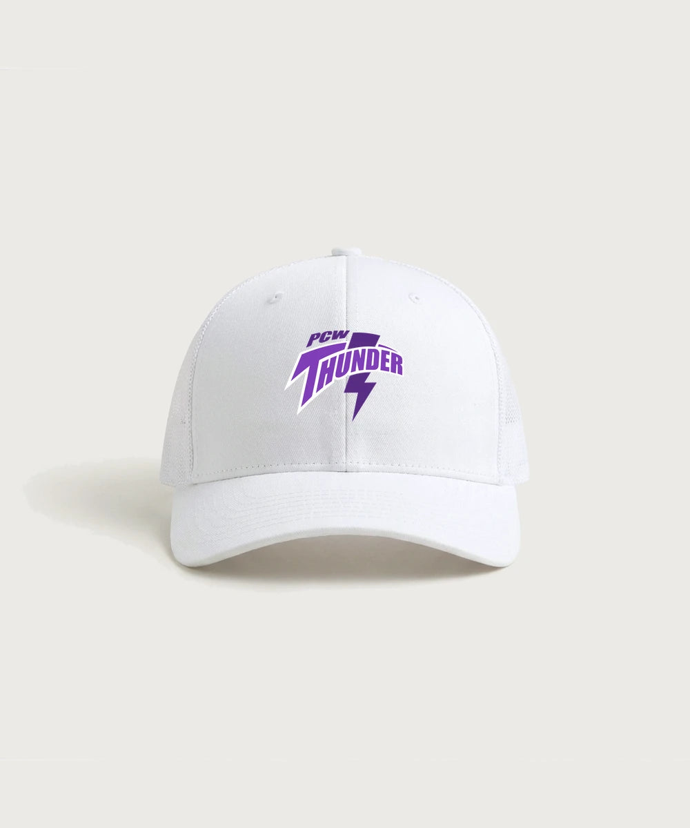 Polk County West Football (Boys) - White/ White Sport-Tek Club Trucker Cap STC46