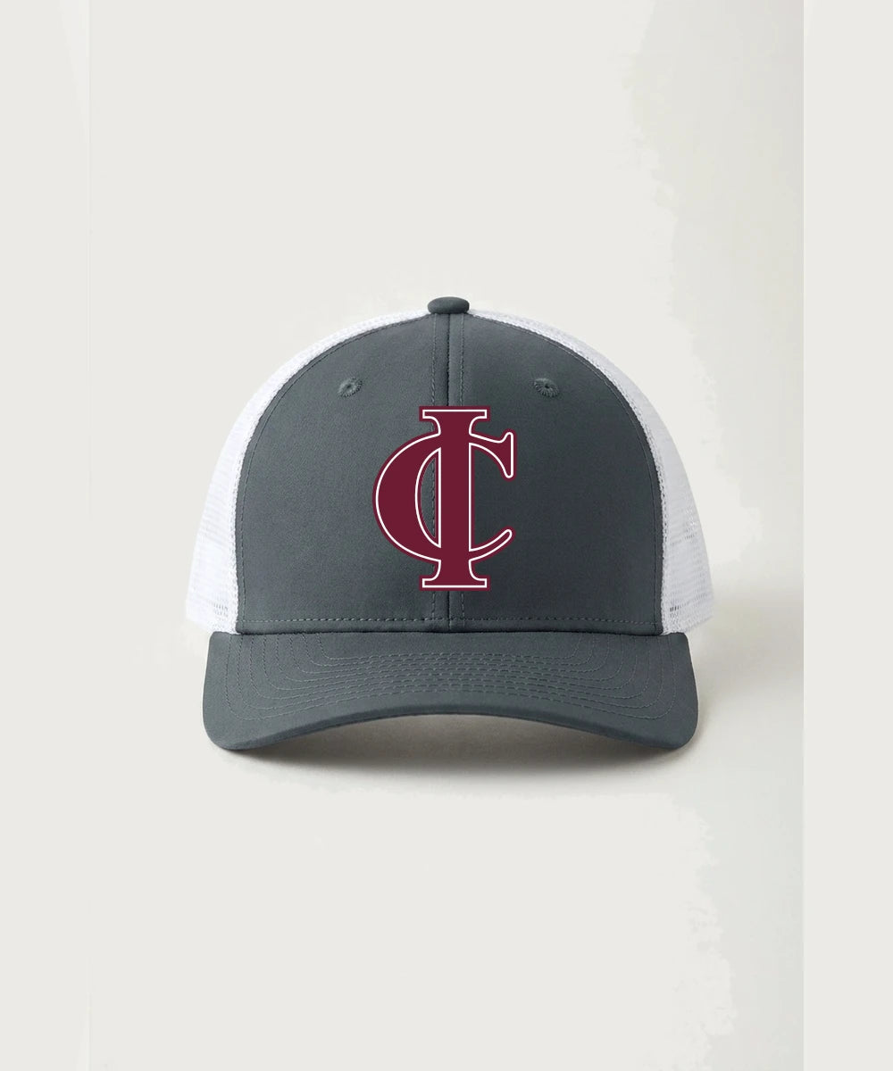 Crosby Ironton High School Football (Boys) - Iron Grey/ White Sport-Tek Club Trucker Cap STC46