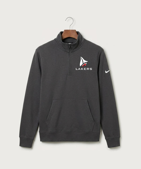 Detroit Lakes Community High School Football (Boys) - Anthracite Nike Club Fleece Sleeve Swoosh 1/2-Zip NKDX6718