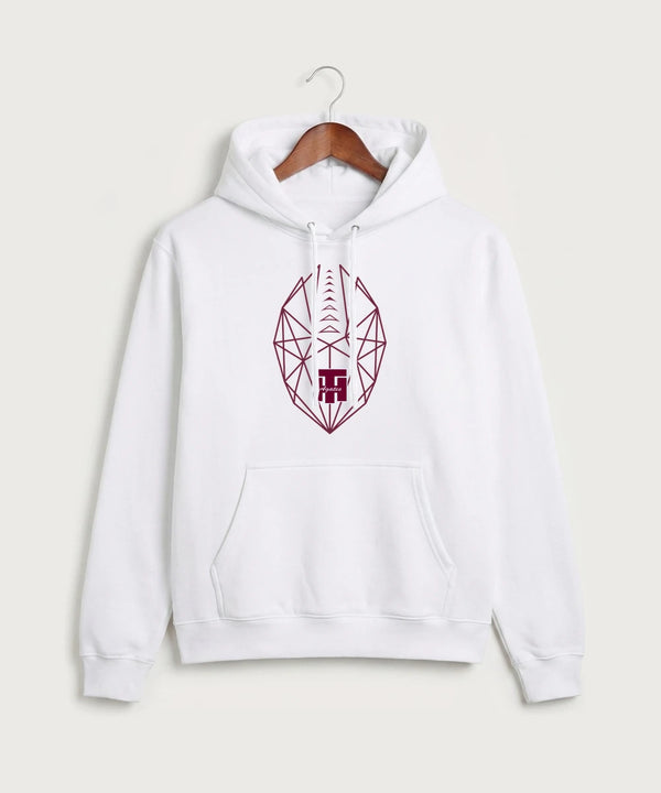 Two Harbors High School Football (Boys) - White Port & Co Core Fleece Pullover Hooded Sweatshirt. PC78H