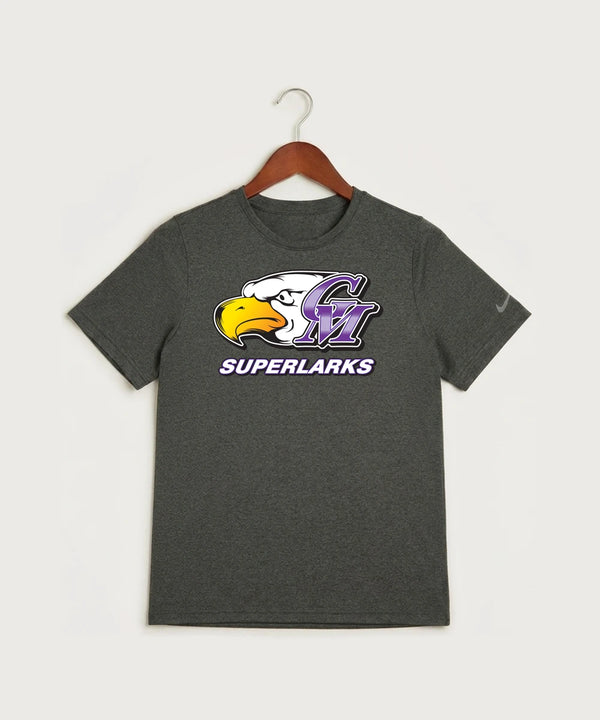 Grand Meadow Football - Dark Smoke Heather Nike Youth Swoosh Sleeve rLegend Tee NKDX8787