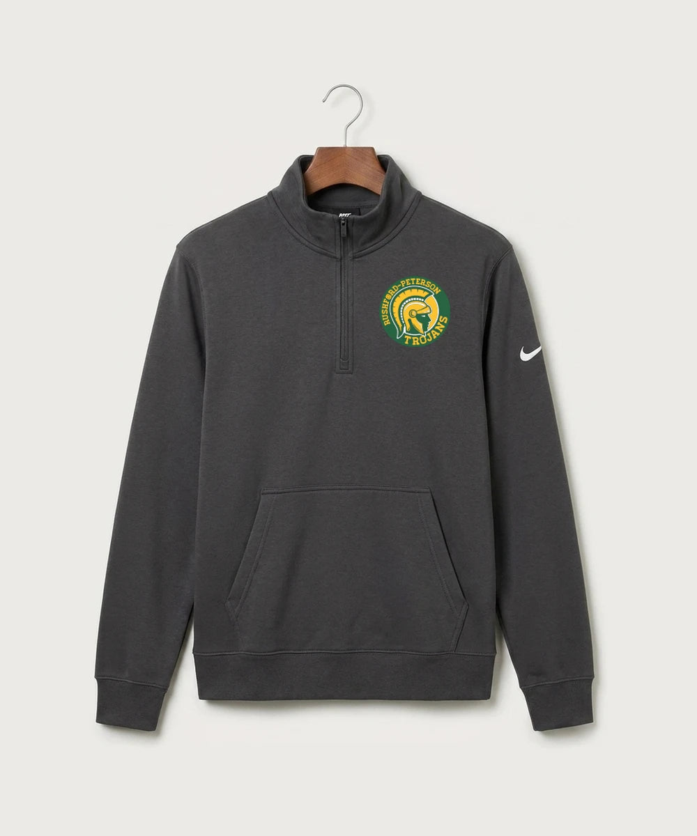Rushford Peterson High School Football (Boys) - Anthracite Nike Club Fleece Sleeve Swoosh 1/2-Zip NKDX6718