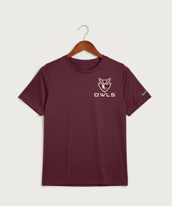 Hancock High School Football (Boys) - Deep Maroon Nike Youth Swoosh Sleeve rLegend Tee NKDX8787