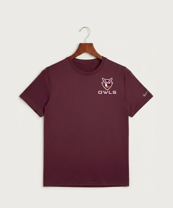 Hancock High School Football (Boys) - Deep Maroon Nike Swoosh Sleeve rLegend Tee NKDX8730