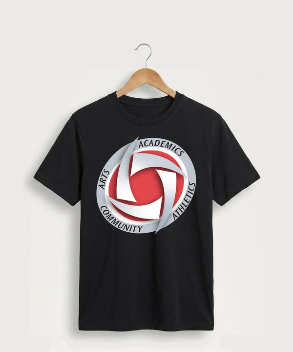 Houston Volleyball - Jet Black Port & Co Core Cotton Tee. PC54