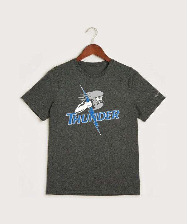 Long Prairie Grey Eagle High School Volleyball (Girls) - Dark Smoke Heather Nike Youth Swoosh Sleeve rLegend Tee NKDX8787
