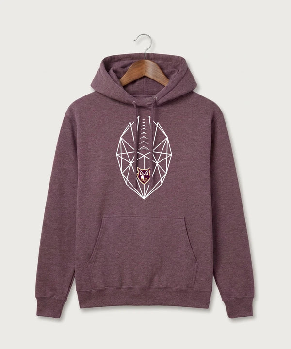 Hancock High School Football (Boys) - Heather Athletic Maroon Port & Co Core Fleece Pullover Hooded Sweatshirt. PC78H