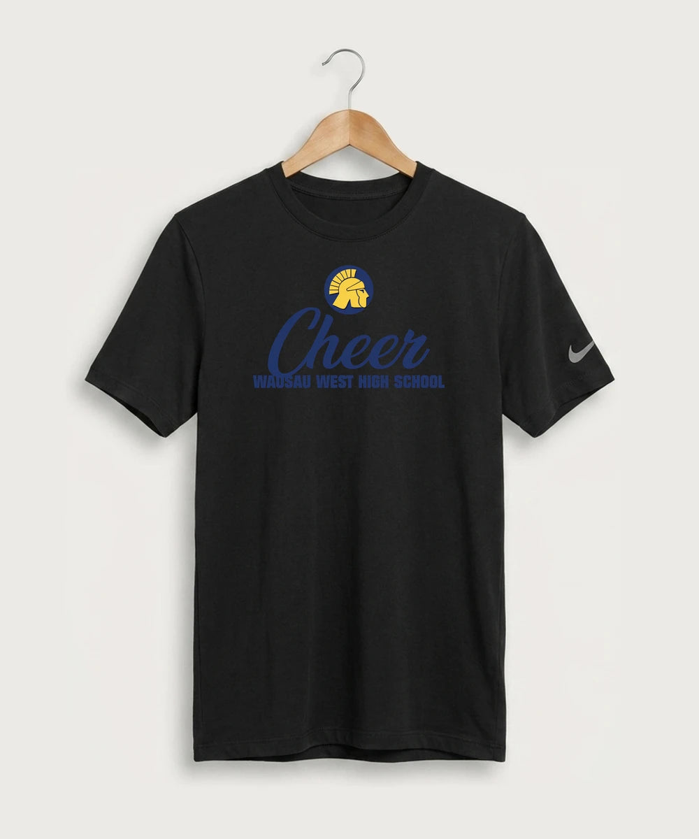 Wausau West High School Cheer - Black Nike Swoosh Sleeve rLegend Tee NKDX8730