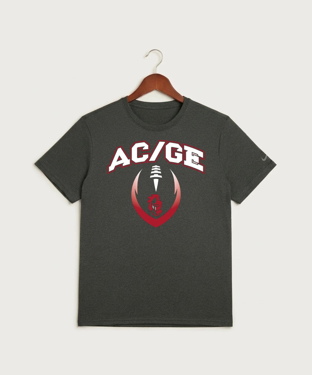 Alden-Conger-Glenville Emmons High School Football (Boys) - Dark Smoke Heather Nike Swoosh Sleeve rLegend Tee NKDX8730