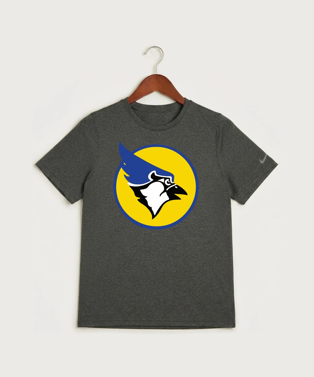 Waseca High School Football (Boys) - Dark Smoke Heather Nike Youth Swoosh Sleeve rLegend Tee NKDX8787