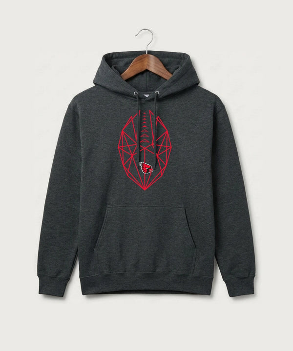 Forreston Football - Black Heather Port & Co Core Fleece Pullover Hooded Sweatshirt. PC78H
