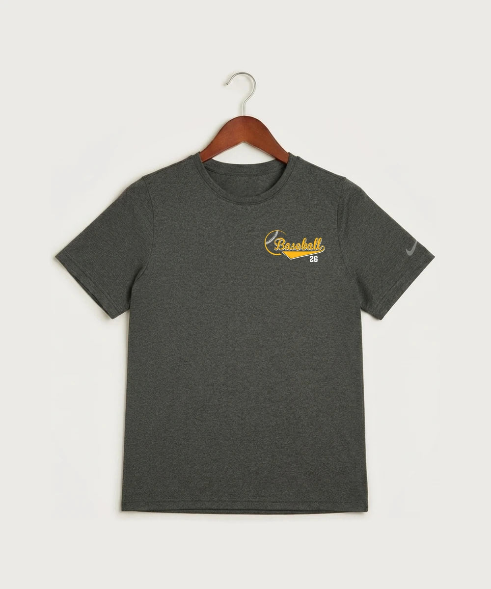 MAYBA Baseball Team Store - Dark Smoke Heather Nike Youth Swoosh Sleeve rLegend Tee NKDX8787