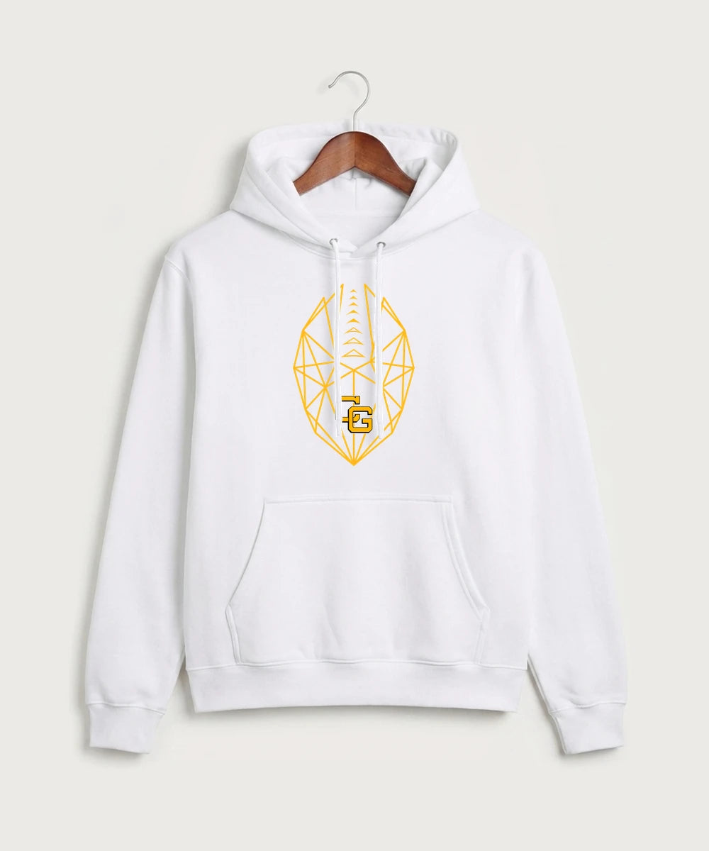 Clearbrook Gonvick High School Football (Boys) - White Port & Co Core Fleece Pullover Hooded Sweatshirt. PC78H