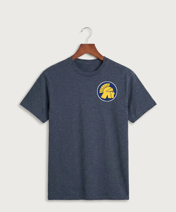 Wausau West High School Cheer - Heather Navy Port & Co Core Cotton Tee. PC54