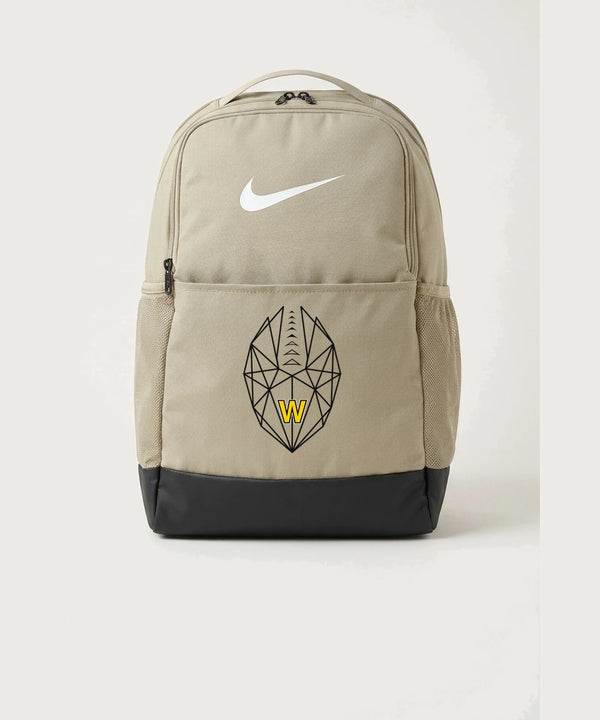 Warroad High School Football (Boys) - Desert Khaki Nike Brasilia Medium Backpack NKDH7709