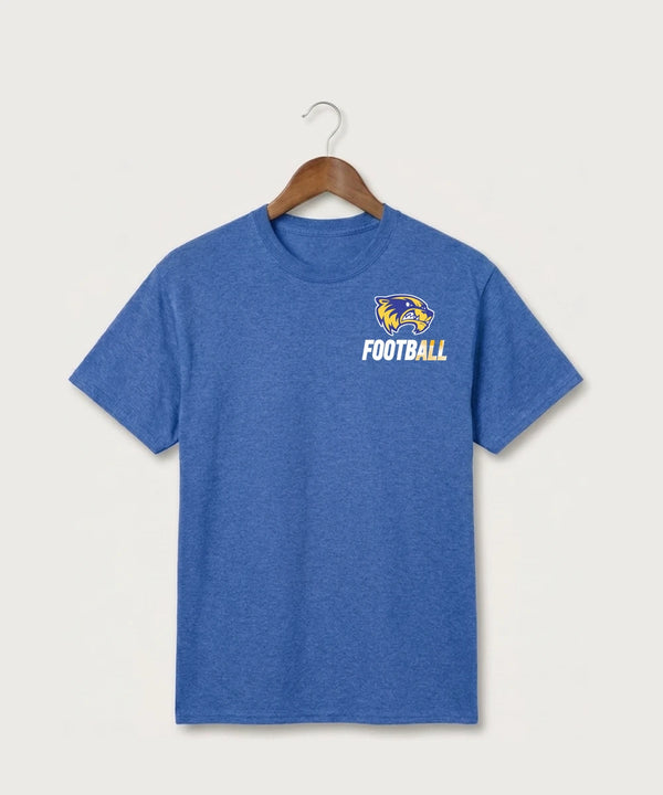Wadena Deer Creek High School Football (Boys) - Heather Royal Port & Co Core Cotton Tee. PC54