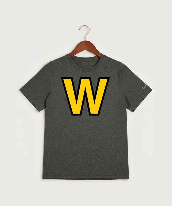 Warroad High School Football (Boys) - Dark Smoke Heather Nike Youth Swoosh Sleeve rLegend Tee NKDX8787