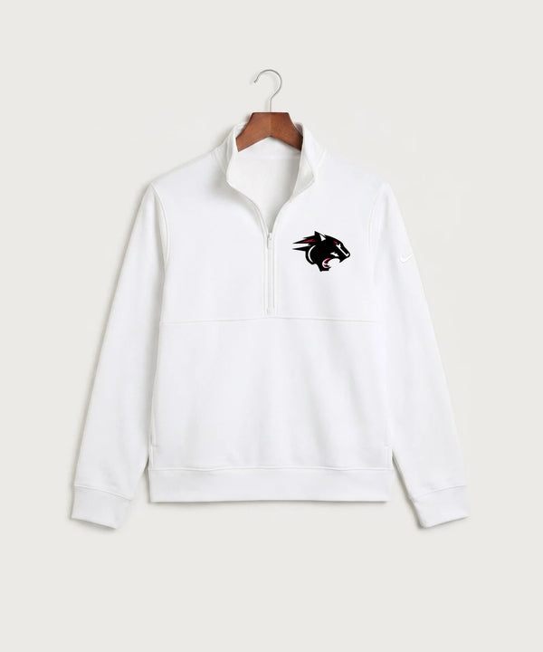 Nrheg Panthers High School Football (Boys) - White Nike Club Fleece Sleeve Swoosh 1/2-Zip NKDX6718