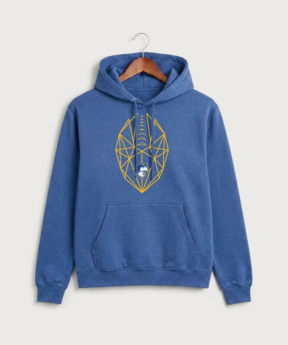 Bigfork Senior High School Football (Boys) - Heather Royal Port & Co Core Fleece Pullover Hooded Sweatshirt. PC78H