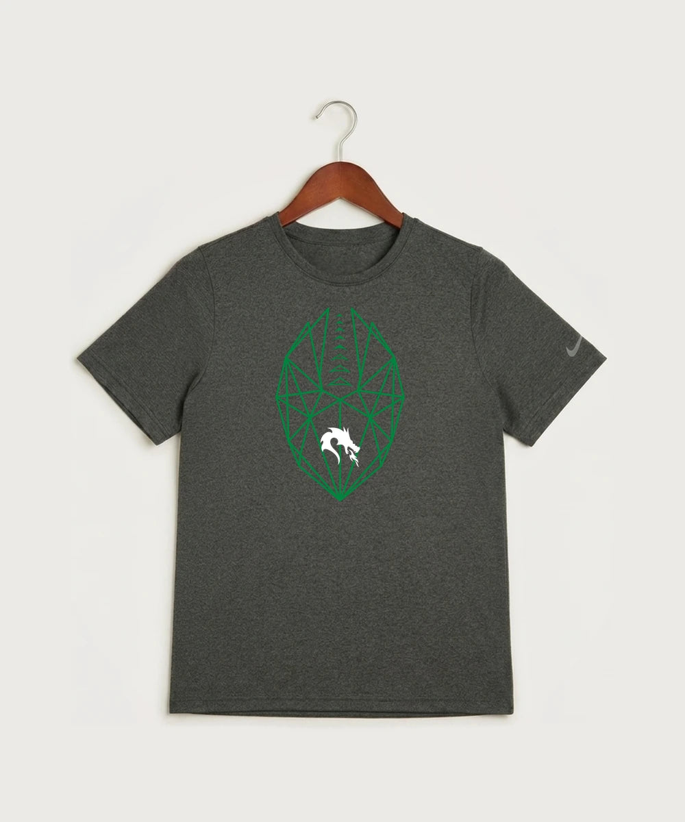 Pine City High School Football (Boys) - Dark Smoke Heather Nike Youth Swoosh Sleeve rLegend Tee NKDX8787
