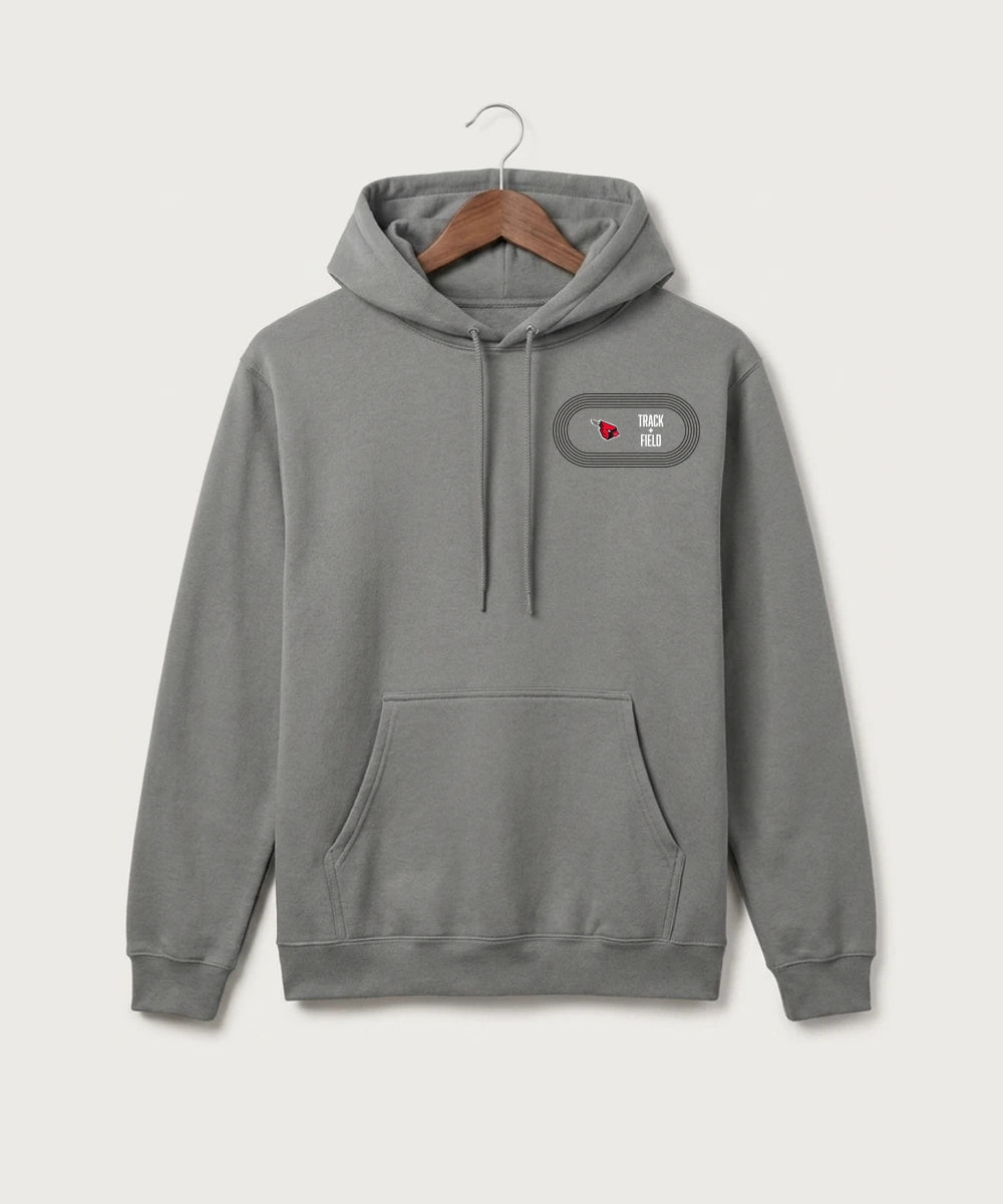 GF E2E Test 02 Track and Field - Medium Grey Port & Co Core Fleece Pullover Hooded Sweatshirt. PC78H