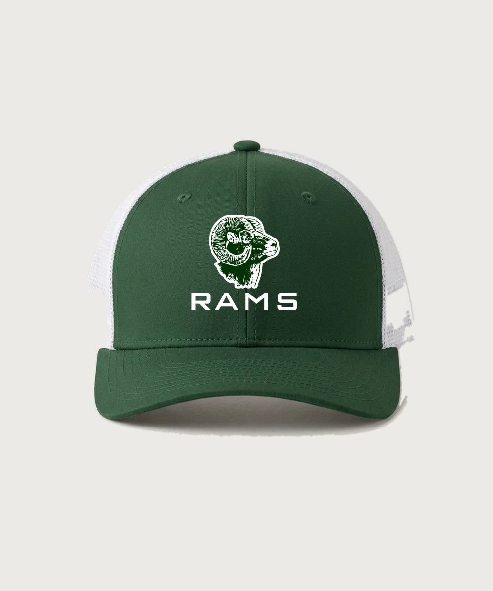 Roseau High School Football (Boys) - Forest Green/ White Sport-Tek Club Trucker Cap STC46