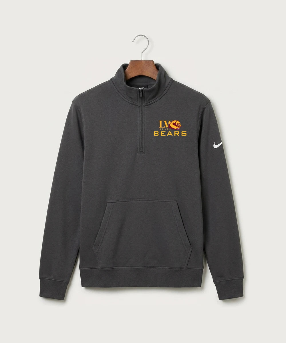 Lake of the Woods High School Football (Boys) - Anthracite Nike Club Fleece Sleeve Swoosh 1/2-Zip NKDX6718