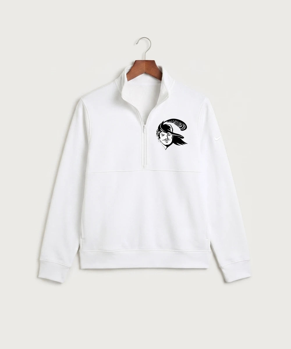 Border West Football (Boys) - White Nike Club Fleece Sleeve Swoosh 1/2-Zip NKDX6718