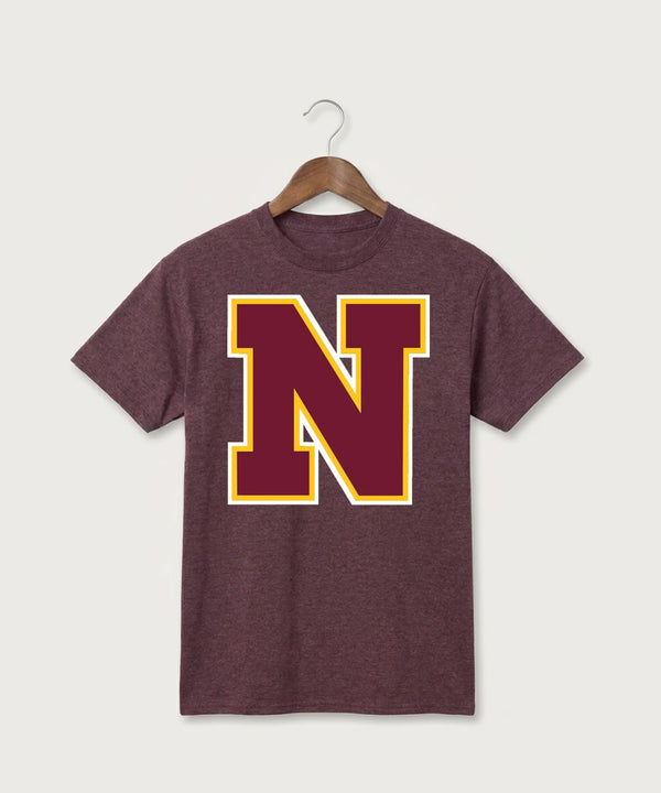 Northfield High School Volleyball (Girls) - Heather Athletic Maroon Port & Co Core Cotton Tee. PC54