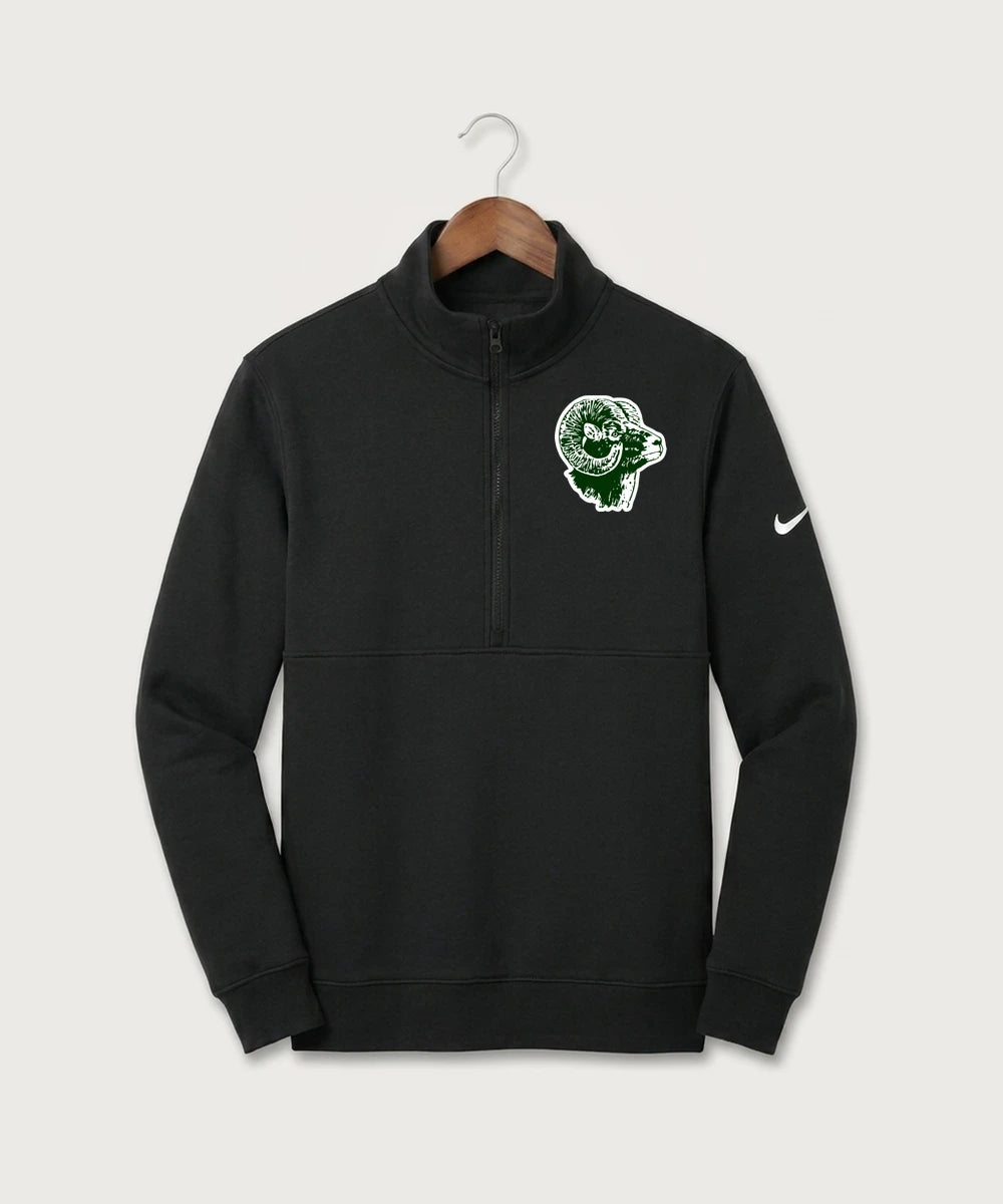 Roseau High School Football (Boys) - Black Nike Club Fleece Sleeve Swoosh 1/2-Zip NKDX6718
