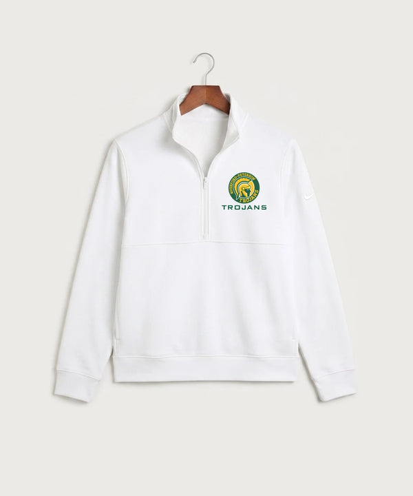 Rushford Peterson High School Football (Boys) - White Nike Club Fleece Sleeve Swoosh 1/2-Zip NKDX6718