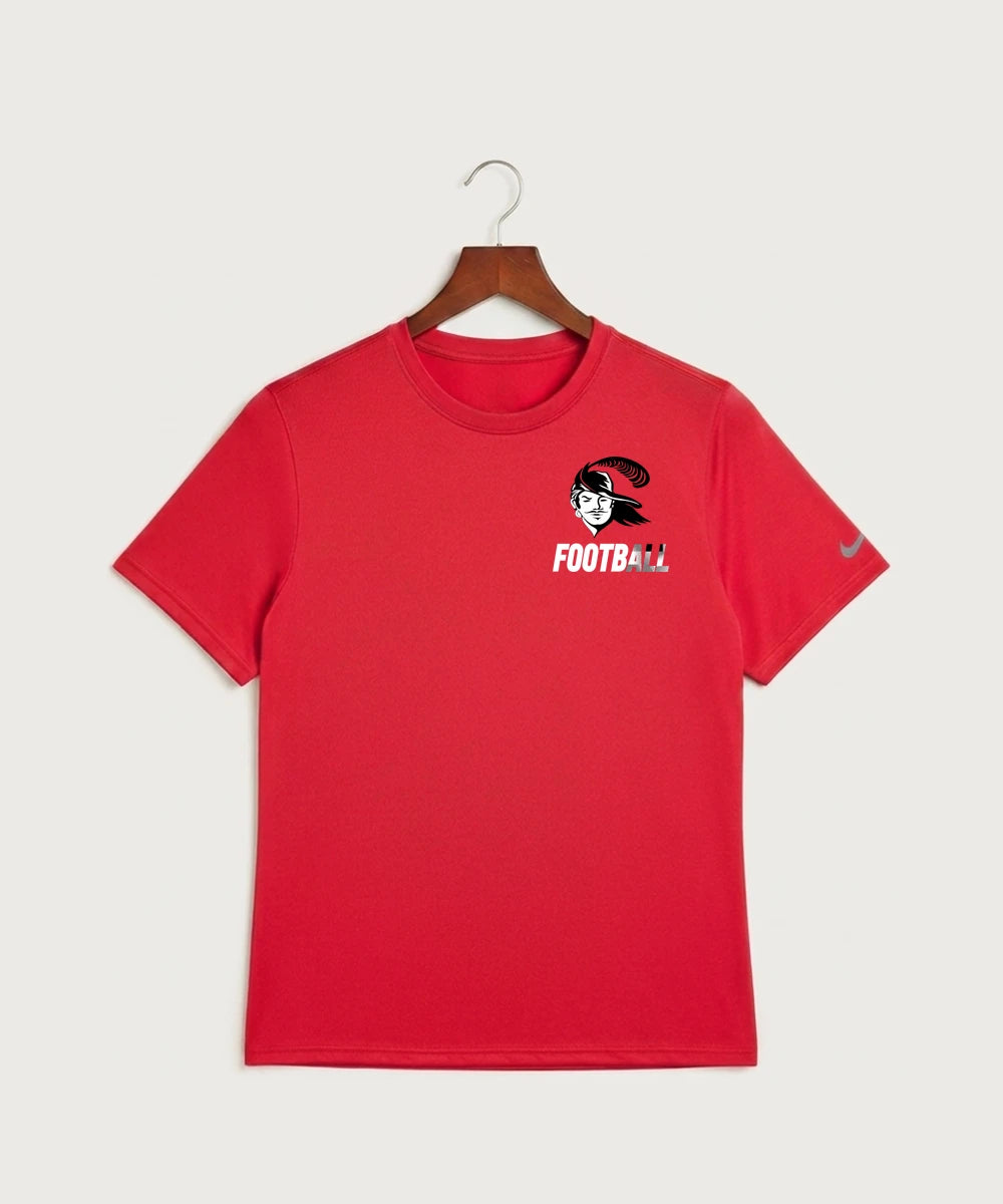Border West Football (Boys) - University Red Nike Swoosh Sleeve rLegend Tee NKDX8730