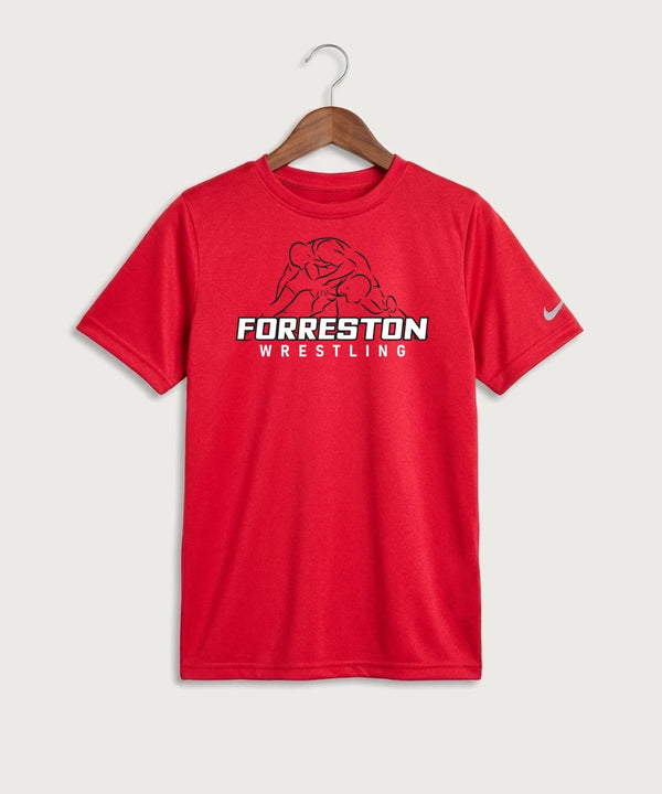 Forreston Wrestling - University Red Nike Youth Swoosh Sleeve rLegend Tee NKDX8787